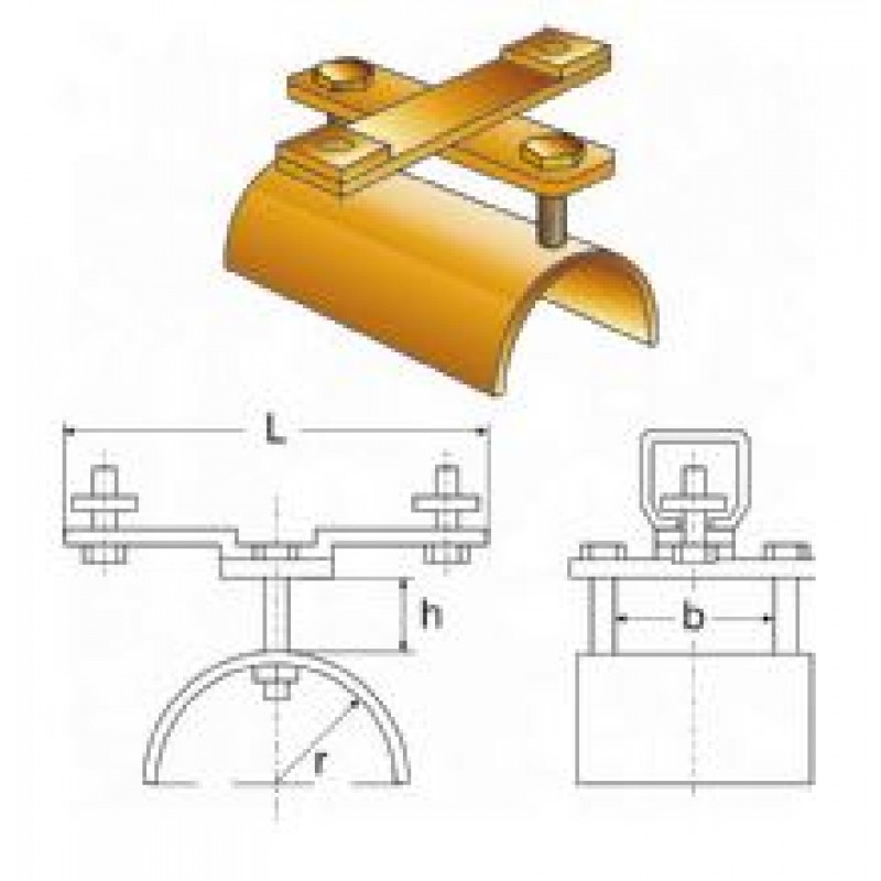 Chariot fixe pour câble plat de guirlande d'alimentation hauteur 20 mm 