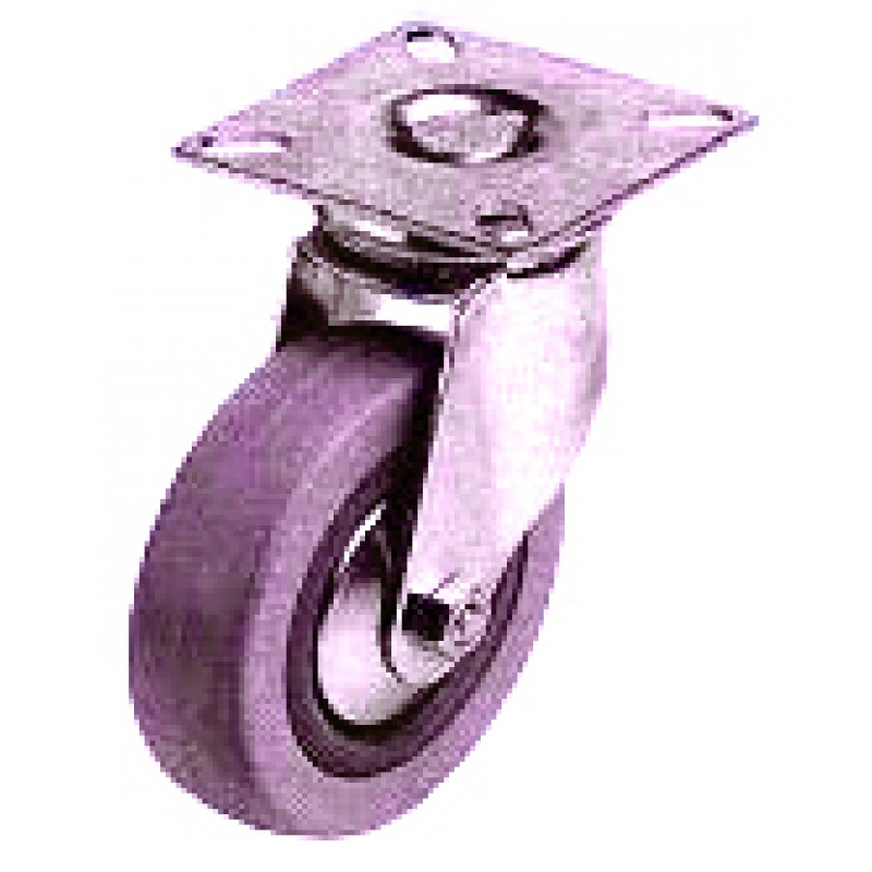 Roulette platine pivotante caout gris diam 75
