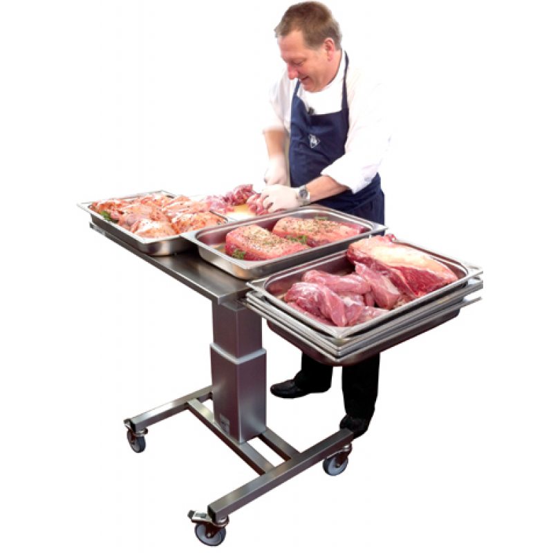 Table de de travail réglable en hauteur en inox pour cuisines