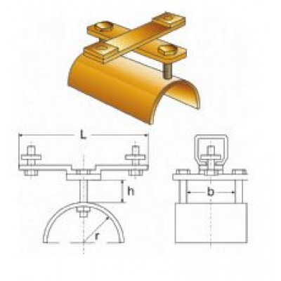 Chariot fixe pour câble plat de guirlande d'alimentation pour palans hauteur 40 mm