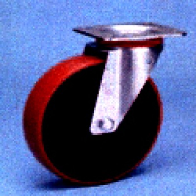 Roulette platine acier zingué polyuréthane diamètre 80 pivotante