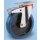 roulette platine acier zingue pivotante à frein caoutchouc bleu diamètre 125