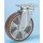 Roulette platine acier zingué étanche renforcé roue alu polyuréthane diamètre 160 pivotante