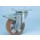 Roulette platine acier zingué étanche renforcé roue alu polyuréthane diamètre 200 pivotante à frein