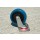 Roulette platine acier zingue pivotante caoutchouc bleu diamètre 200