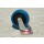 Roulette platine acier zingue pivotante caoutchouc bleu diamètre 200