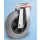 Roulette platine zinguée caoutchouc gris diamètre 100 pivotante
