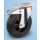 Roulette standard platine acier roue diam 125 caoutchouc noir pivotante à frein
