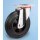 Roulette standard platine acier roue diamètre 200 caoutchouc noir pivotante