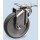 Roulette platine zinguée pivotante roue TPE gris diamètre 50