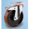 Roulette platine acier zingué polyuréthane diamètre 200 pivotante à frein