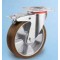 Roulette platine acier zingué alu polyuréthane diamètre 100 pivotante à frein